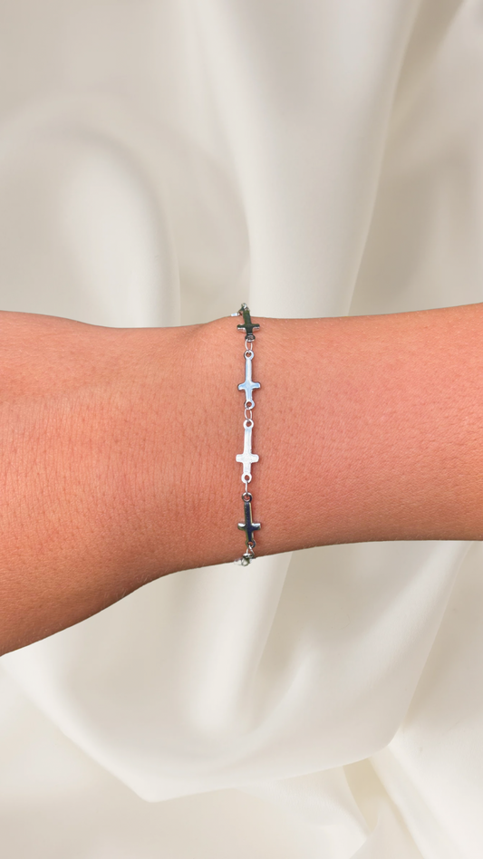 Stainless steel cross bracelet