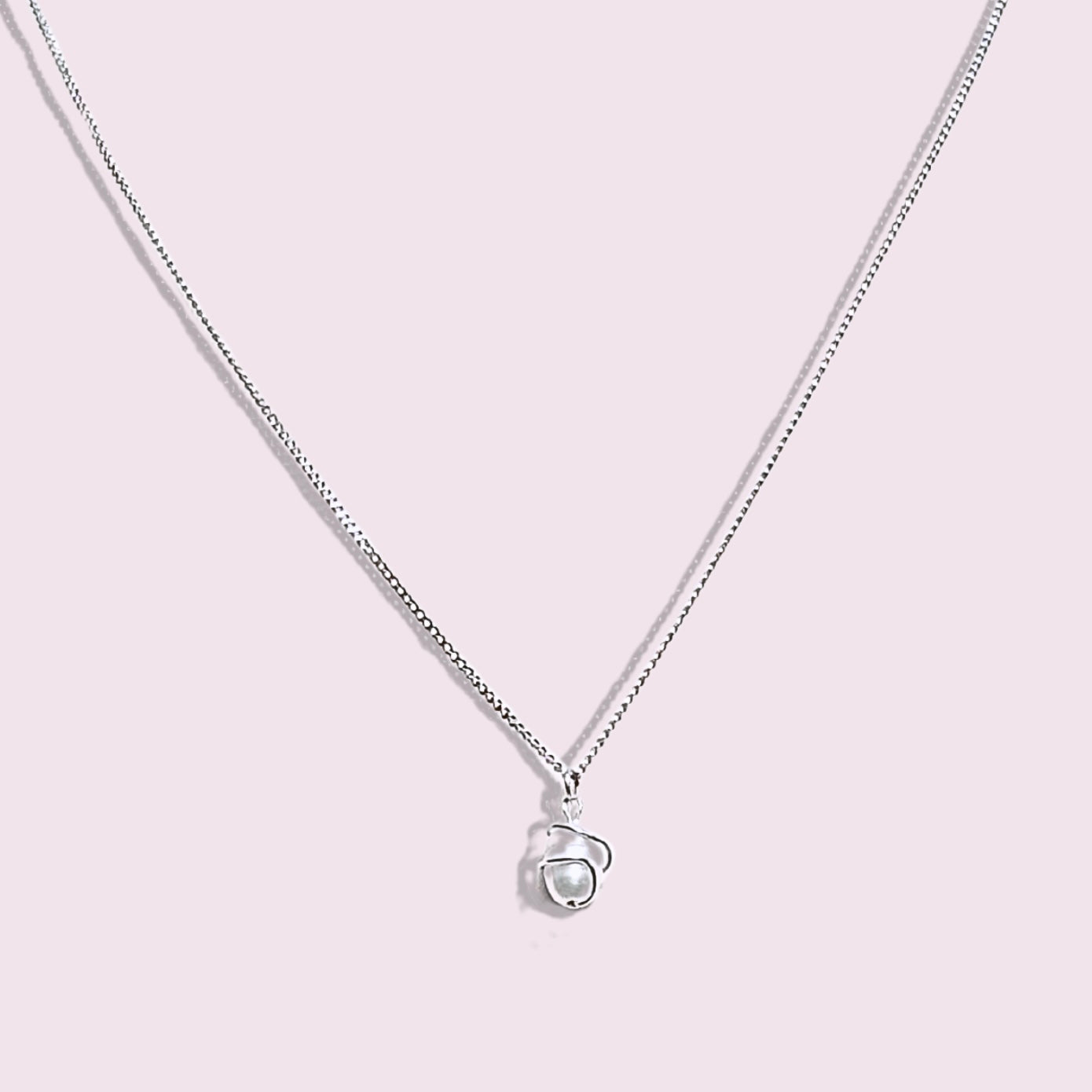 Dainty sterling silver tiny pearl necklace adjustable