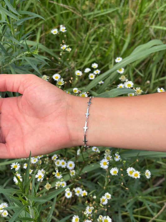 Stainless steel cross bracelet